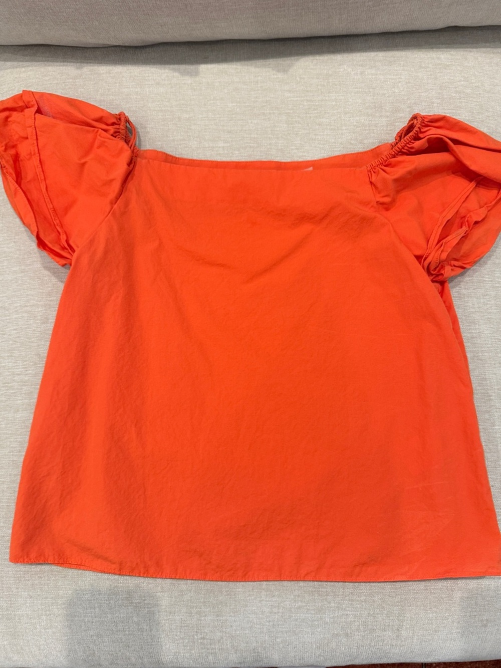 Bright Orange Puff-Sleeve Women's off the shoulder Top